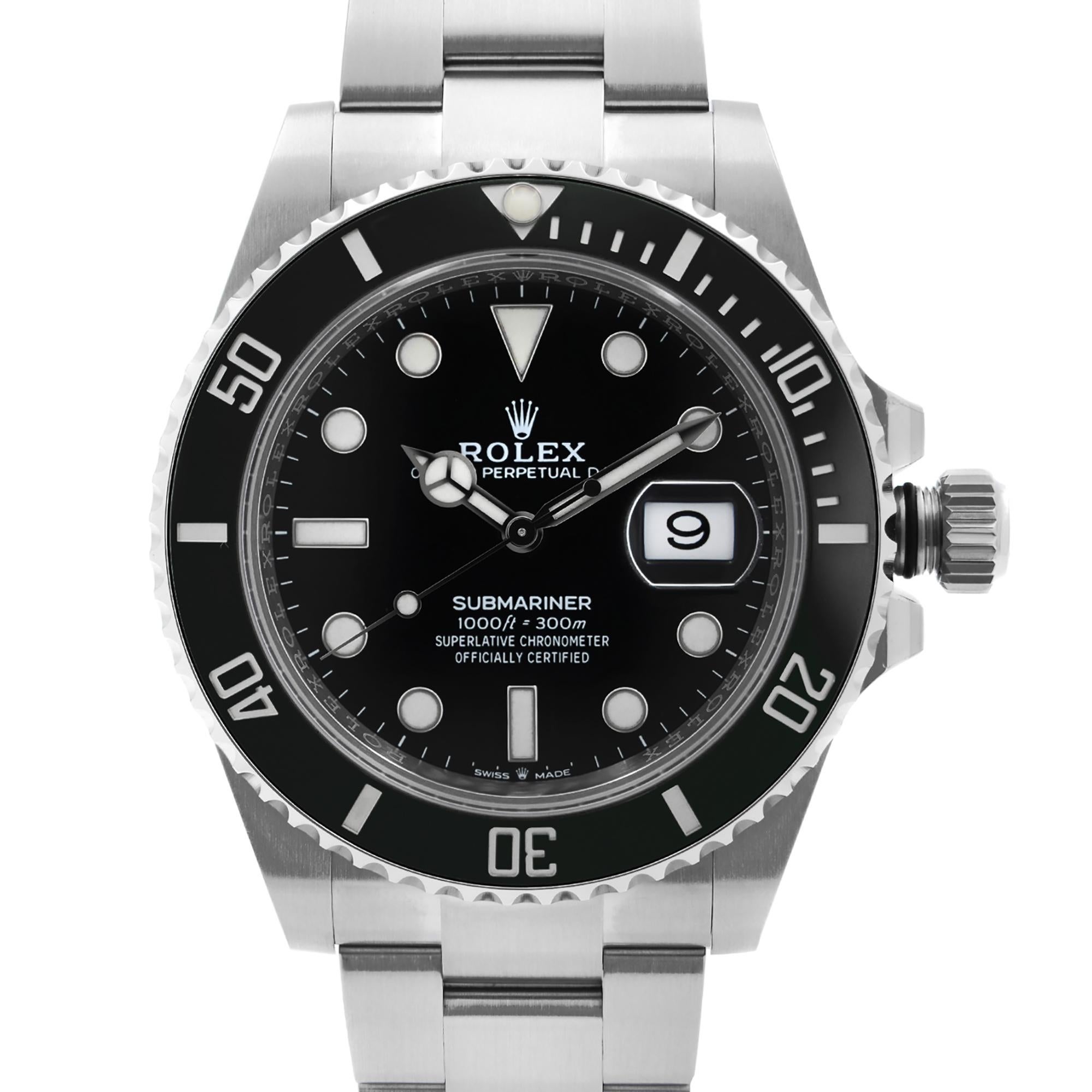 New 2024 Rolex Submariner Date Steel Ceramic Black Dial Men's Watch 126610LN For Sale 3