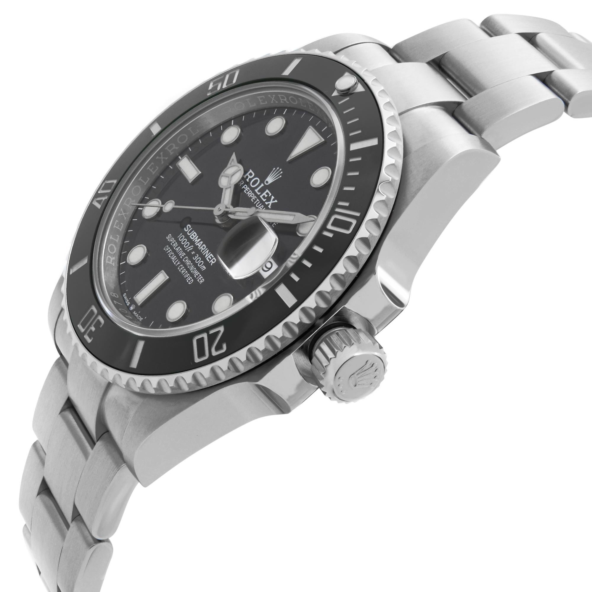 New 2024 Rolex Submariner Date Steel Ceramic Black Dial Men's Watch 126610LN For Sale 4