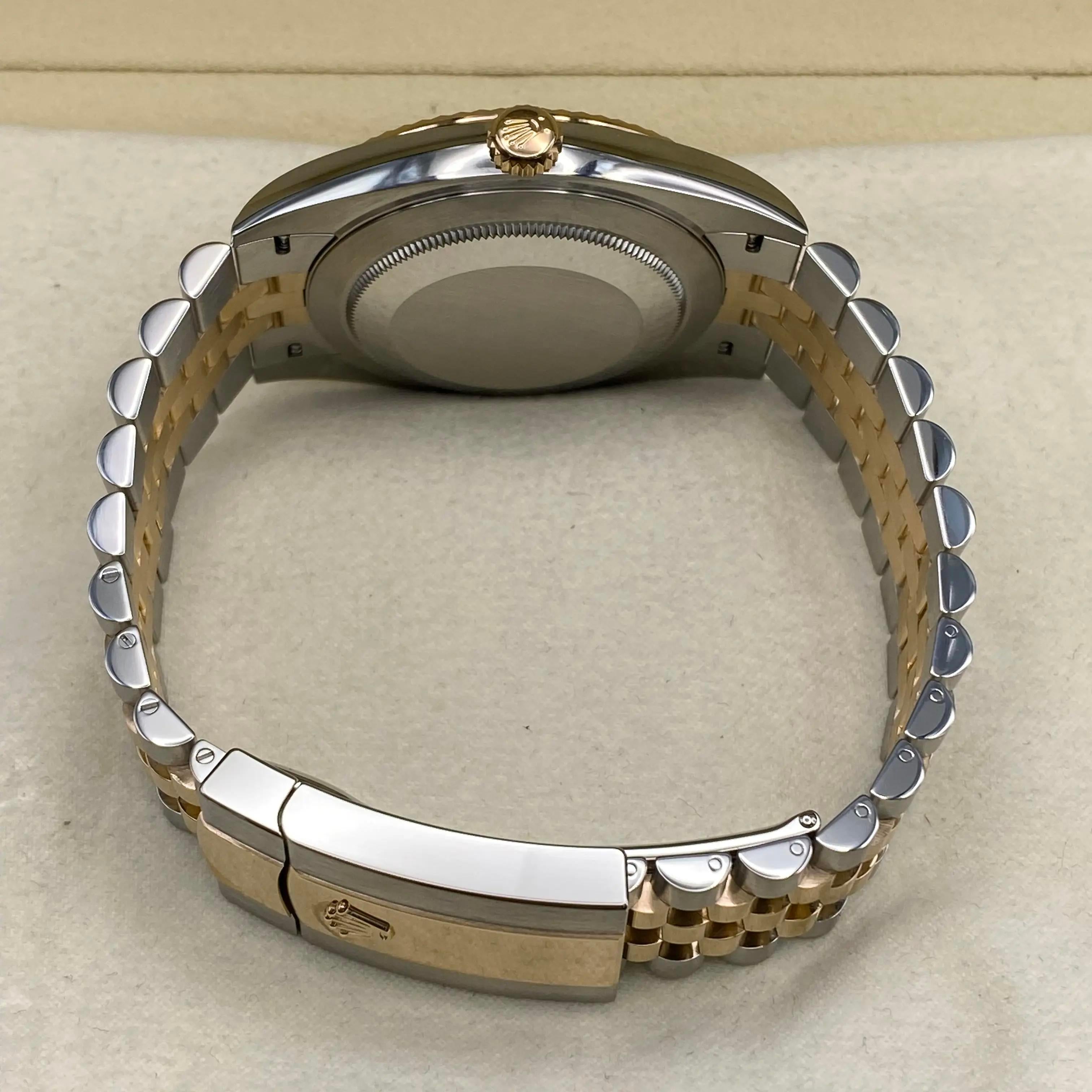 New Rolex Datejust 41 mm Oro Giallo Acciaio Quadrante Argento Orologio Automatico 126333 in vendita 5