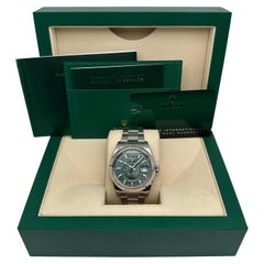 NEW 2025 Stickered Rolex Sky-Dweller White Gold Steel Green Dial Watch 336934