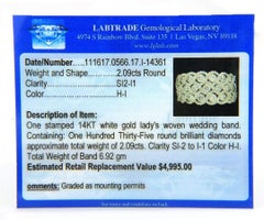 New 2.09ctw Diamond Three Row Woven Band Ring in 14K White Gold