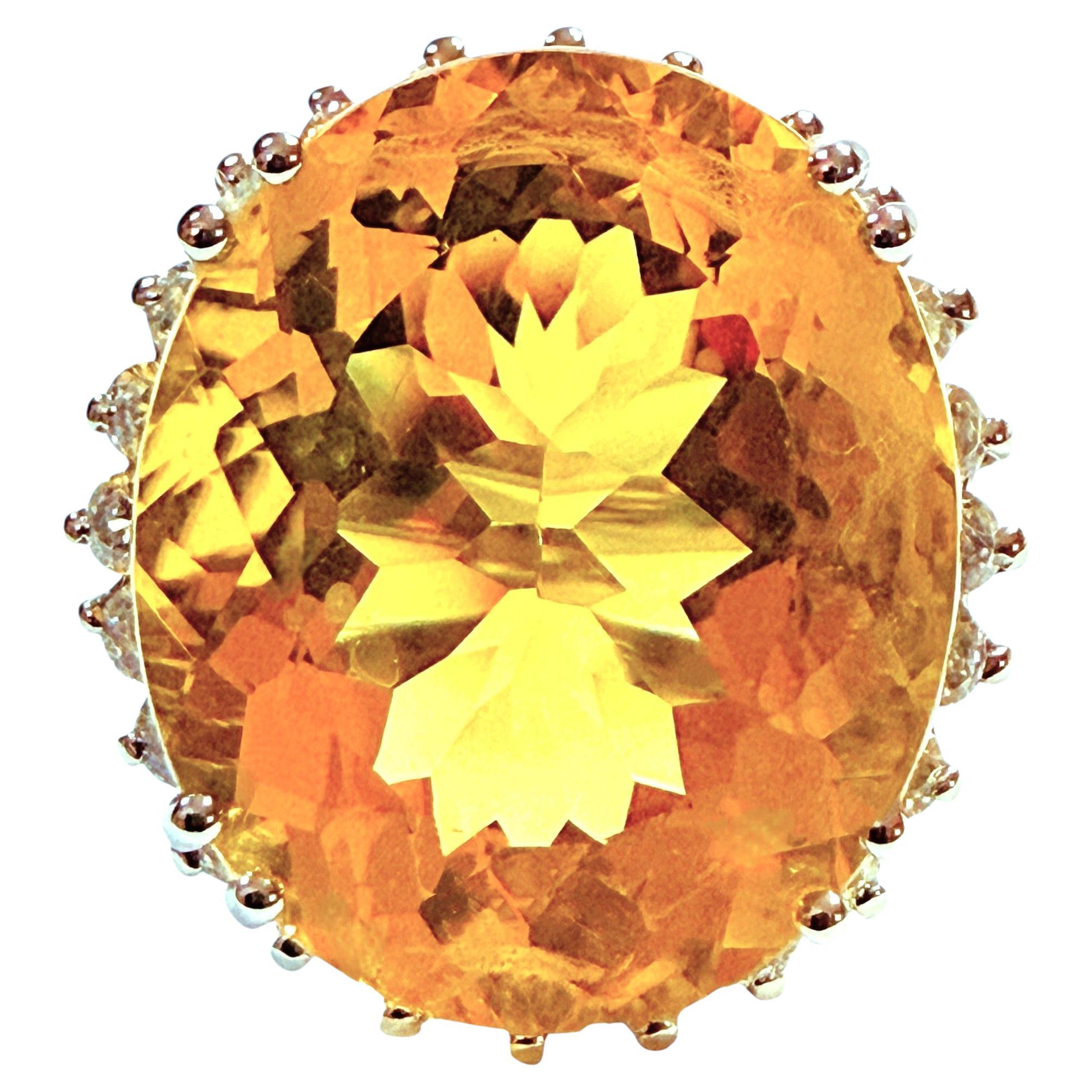 Neu 21,11 Karat Citrin 
Diamantschliff Saphir Sterling Ring Größe 7