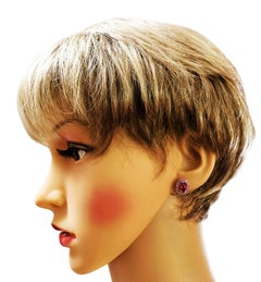 New 2.28 Carat Red Ruby Cabochon & Diamond Cut Ruby Sterling Earrings