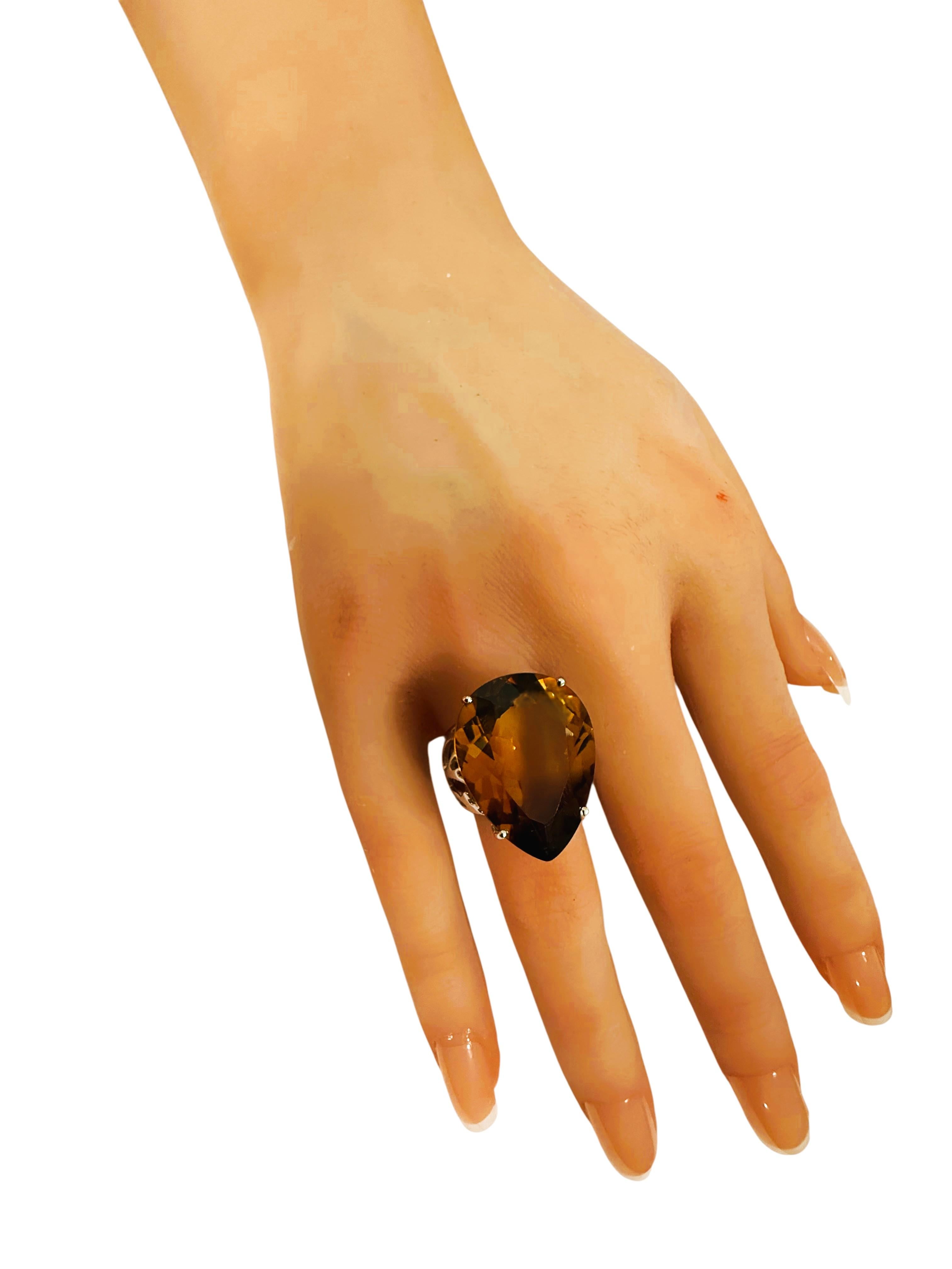 Women's New 22.95 Carat Bi-Color Ametrine W Gold PL Sterling Silver Filigree Ring For Sale