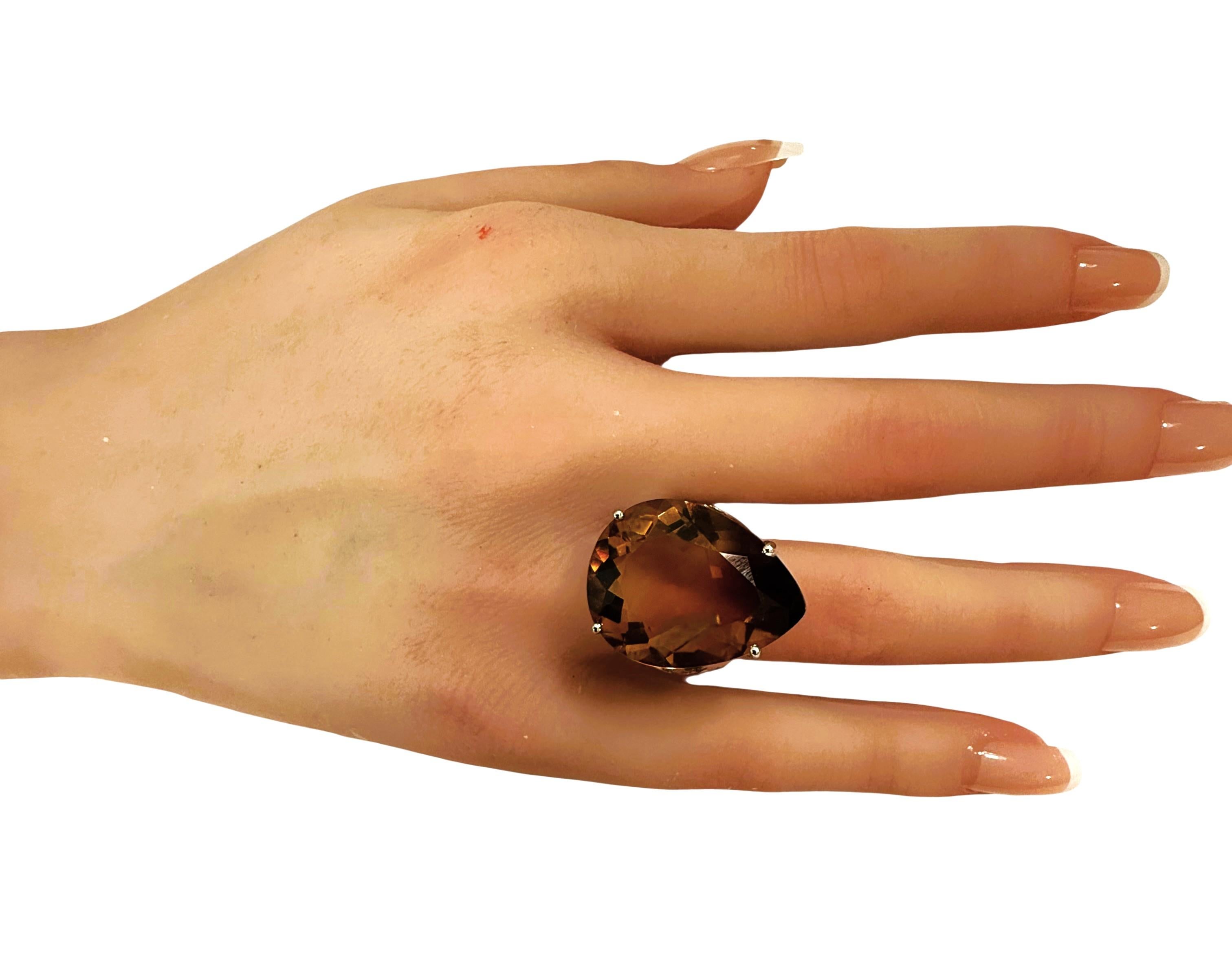 New 22.95 Carat Bi-Color Ametrine W Gold PL Sterling Silver Filigree Ring For Sale 2