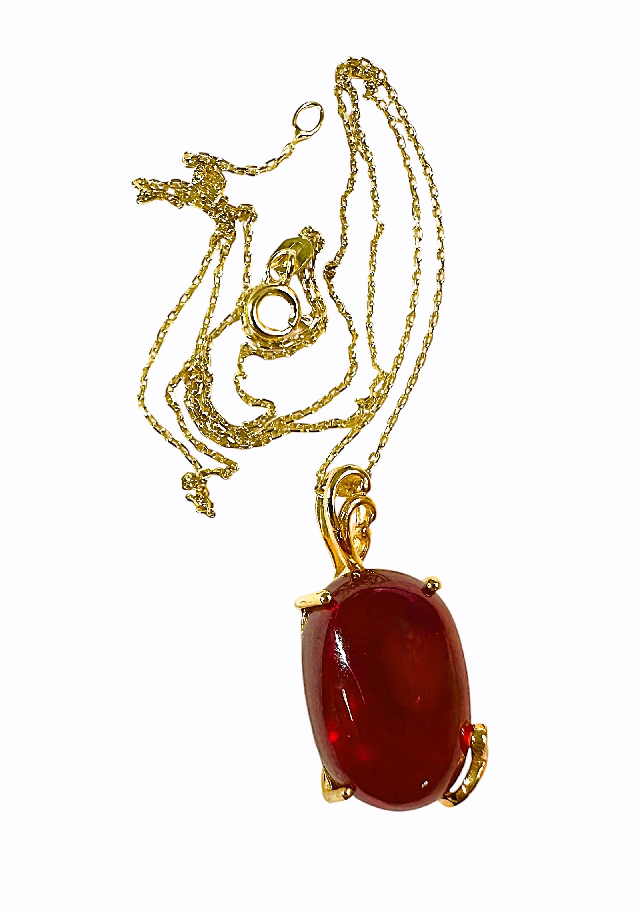 Women's New 23.10 ct Blood Red Sapphire Yellow Gold Plated Sterling Pendant