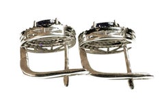 New 2.4 Carat Blue Kyanite and Diamond Cut Blue Sapphire Earrings