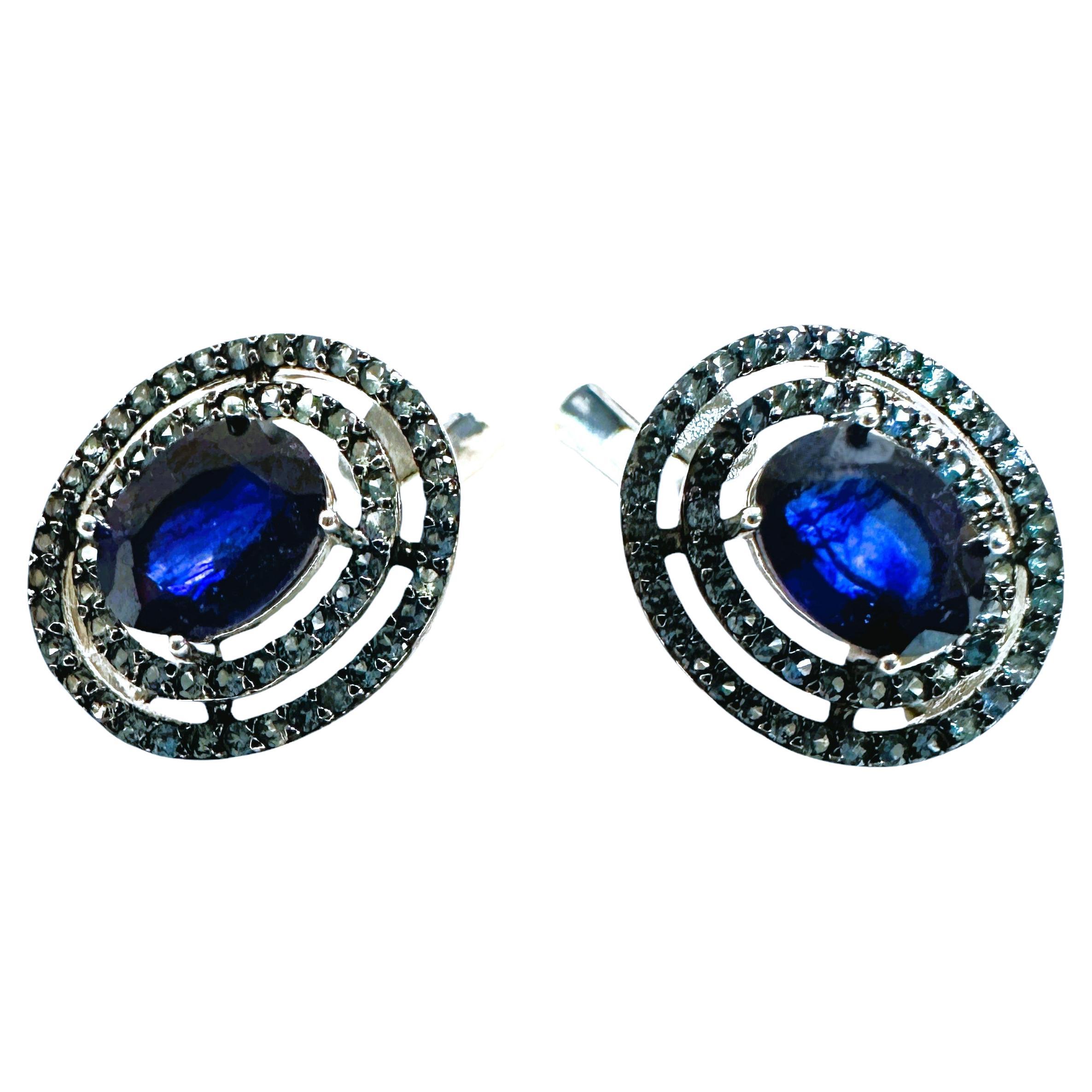 Nuevos pendientes de cianita azul de 2,4 quilates y zafiro azul talla diamante