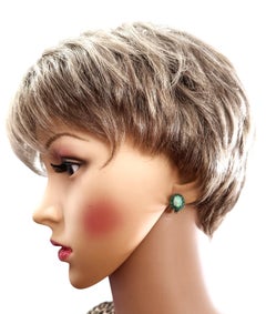 New 2.42 Carat Ethiopian Fire Opal & Green Topaz 14k W Gold PL Sterling Earrings