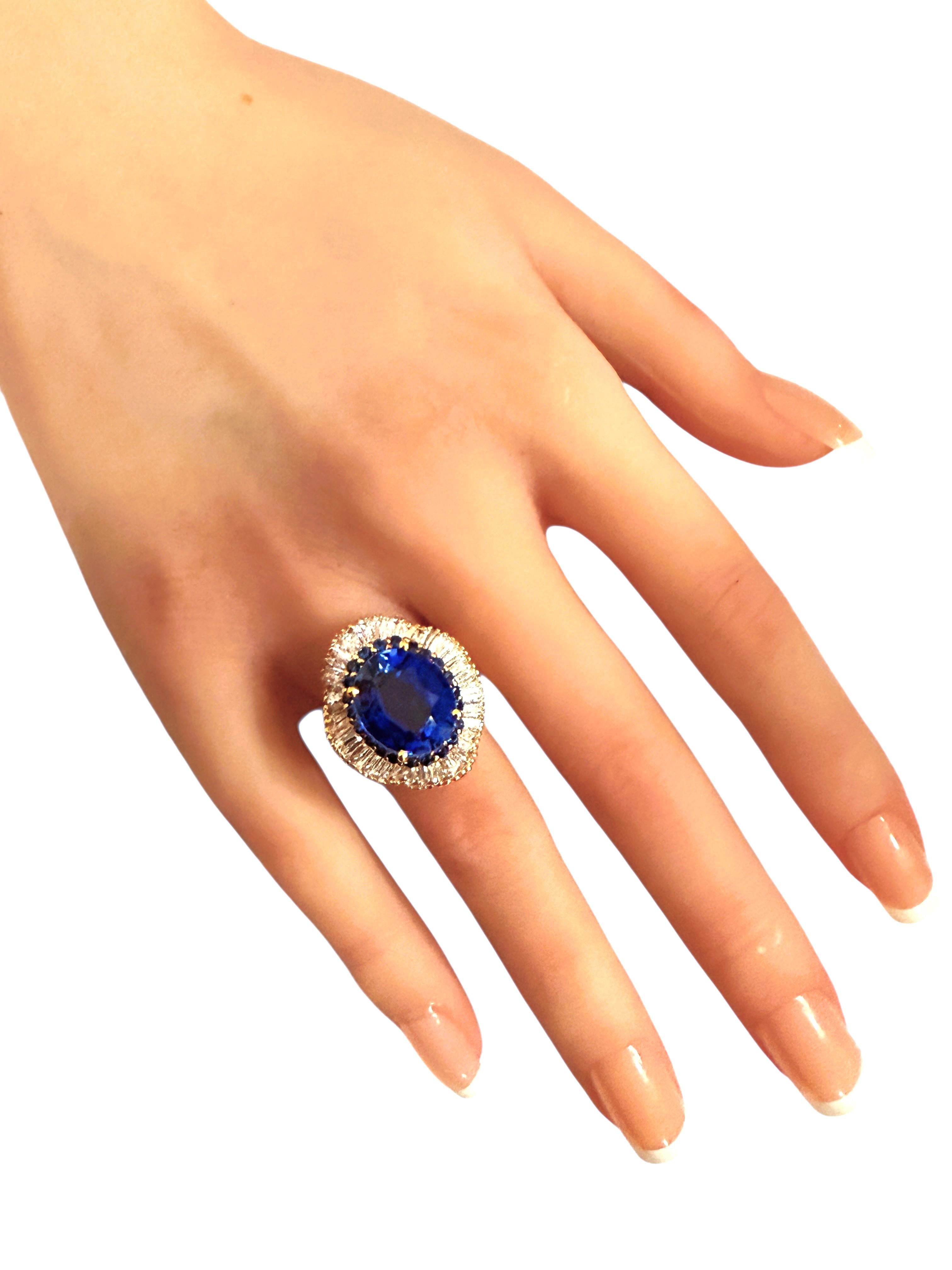 Nuevo Anillo de oro rosa de 24 quilates PL 9,10 quilates de zafiro ovalado y talla de diamante en Excelente estado para la venta en Eagan, MN