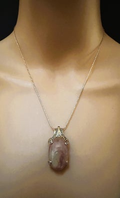 New 24k YGold PL Sterling 35.4 Carat Pink Ruby & Diamond Cut Garnet Necklace