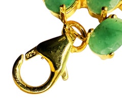 New 27.09 Carat 63 Emerald 14K Gold Plated Sterling Silver Bracelet 7-8"