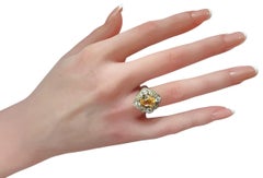 Nuovo anello in sterling con zaffiro giallo da 2,75 carati e zaffiro tagliato a diamante, misura 6,25