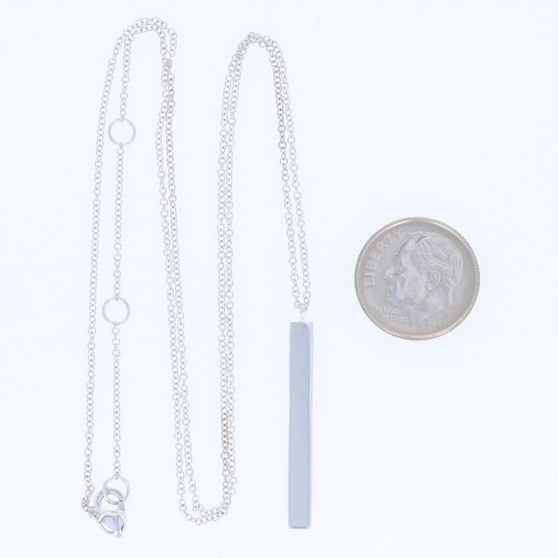 .27 Carat Single Cut Diamond Pendant Necklace, 14k White Gold Adjustable Cable 1