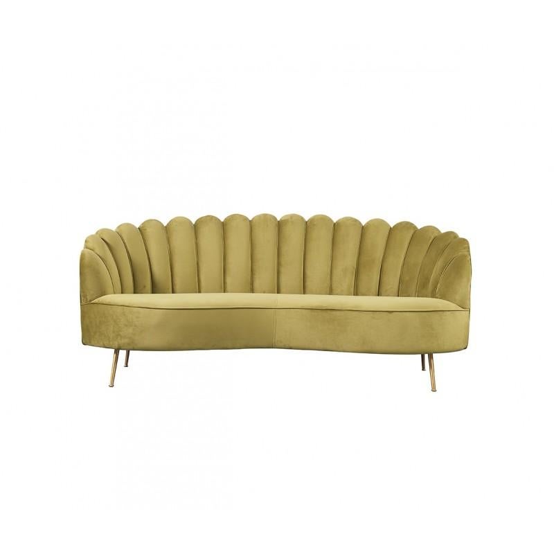 New 3 Seater Spanish Sofa Green Velvet In New Condition For Sale In Madrid, ES