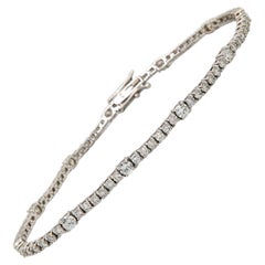 New 3.04ctw Diamond Straight Line Tennis Bracelet in 18K White Gold