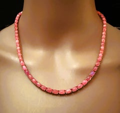 New 30.96 Carat Pink Opal 14k Rose Gold Plated Necklace 18" 30.95 Grams