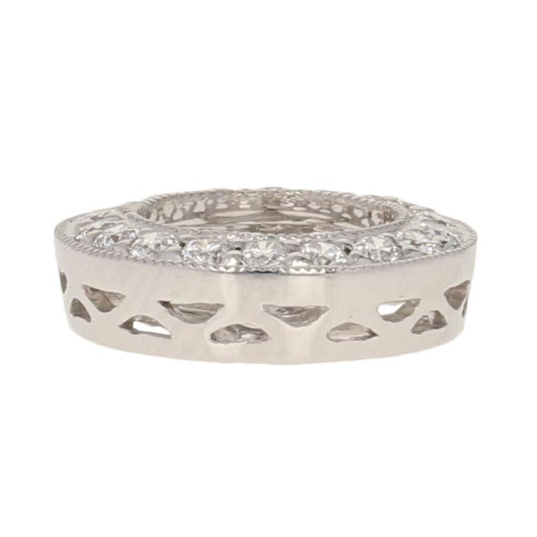 .32 Carat Round Brilliant Diamond Earring Enhancers, 14 Karat White