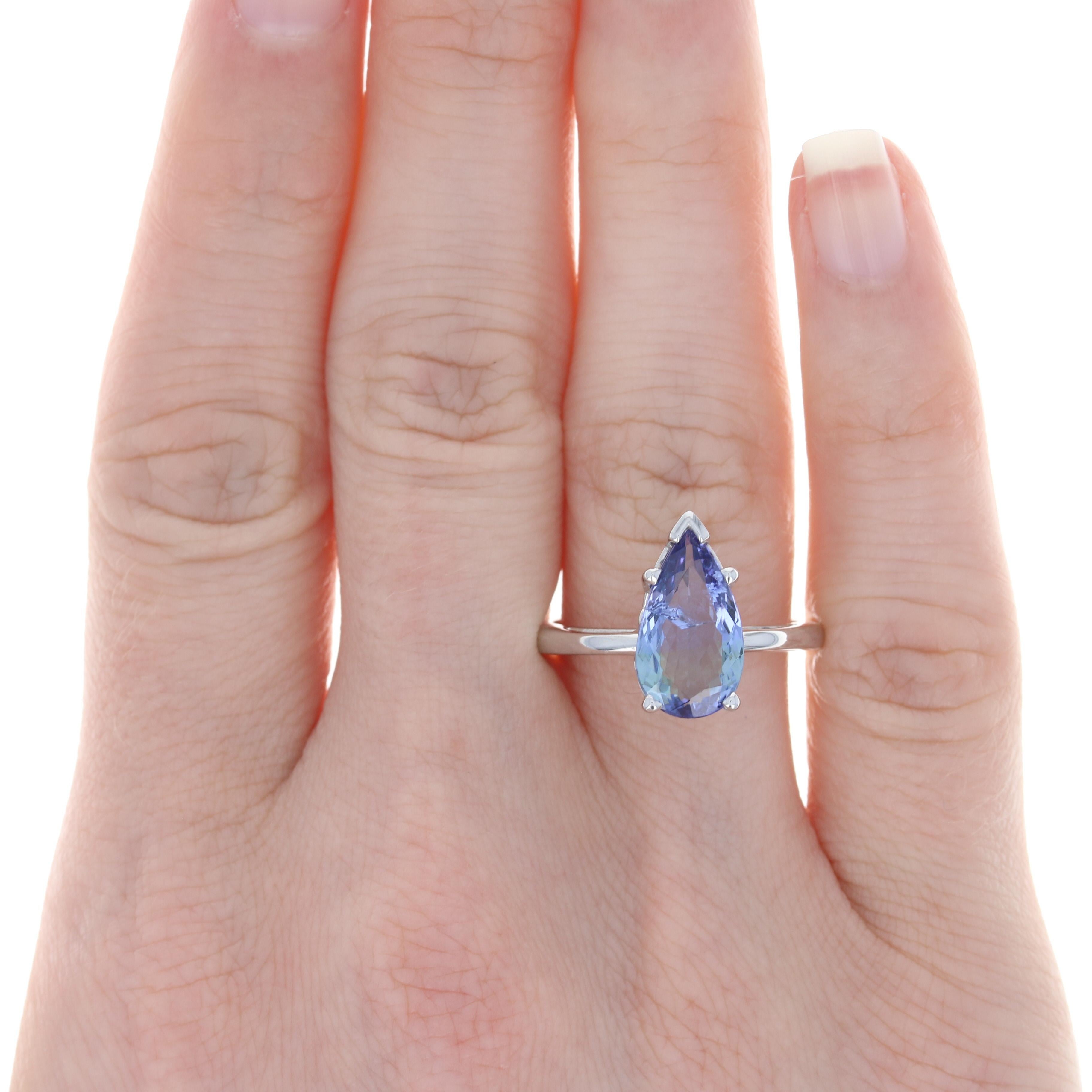 This year give your special someone a gift that she will treasure forever! Fashioned in popular 14k white gold, this NEW ring features a glorious natural tanzanite. Tanzanites, which also star as the birthstone for the month of December, were
