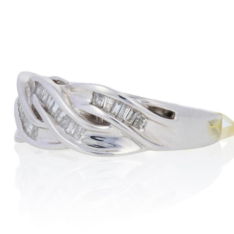 Diamantring mit 0,33 Karat Baguetteschliff, Sterlingsilber Love Twist Braid () 2