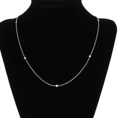 .33 Carat Round Diamond Necklace, 14 Karat White Gold Lobster Claw Clasp