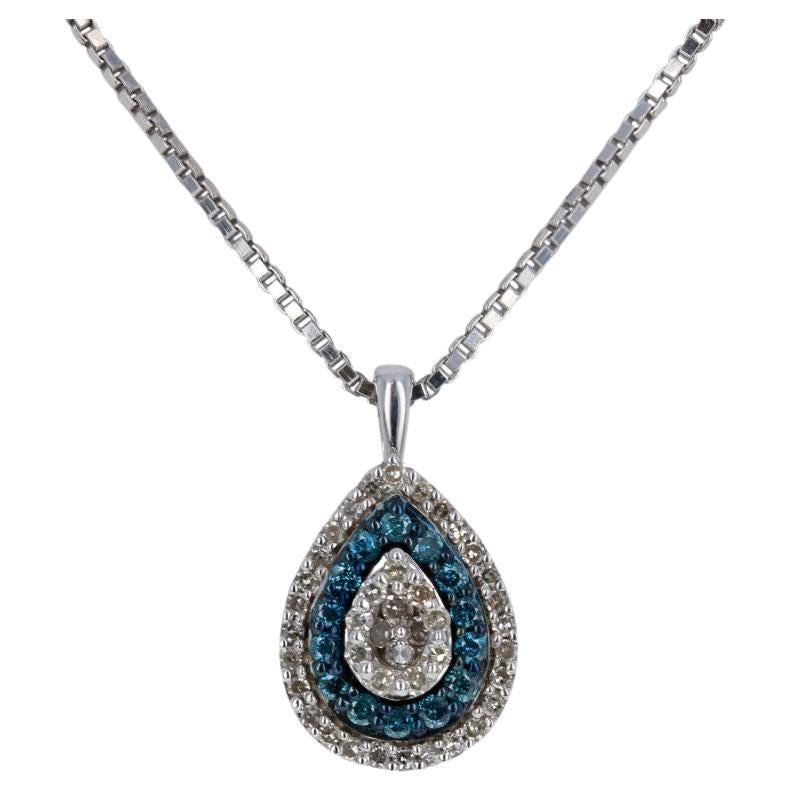 New .33ctw Single & Round Brilliant Diamond Pendant Necklace Ster Halo Adjust