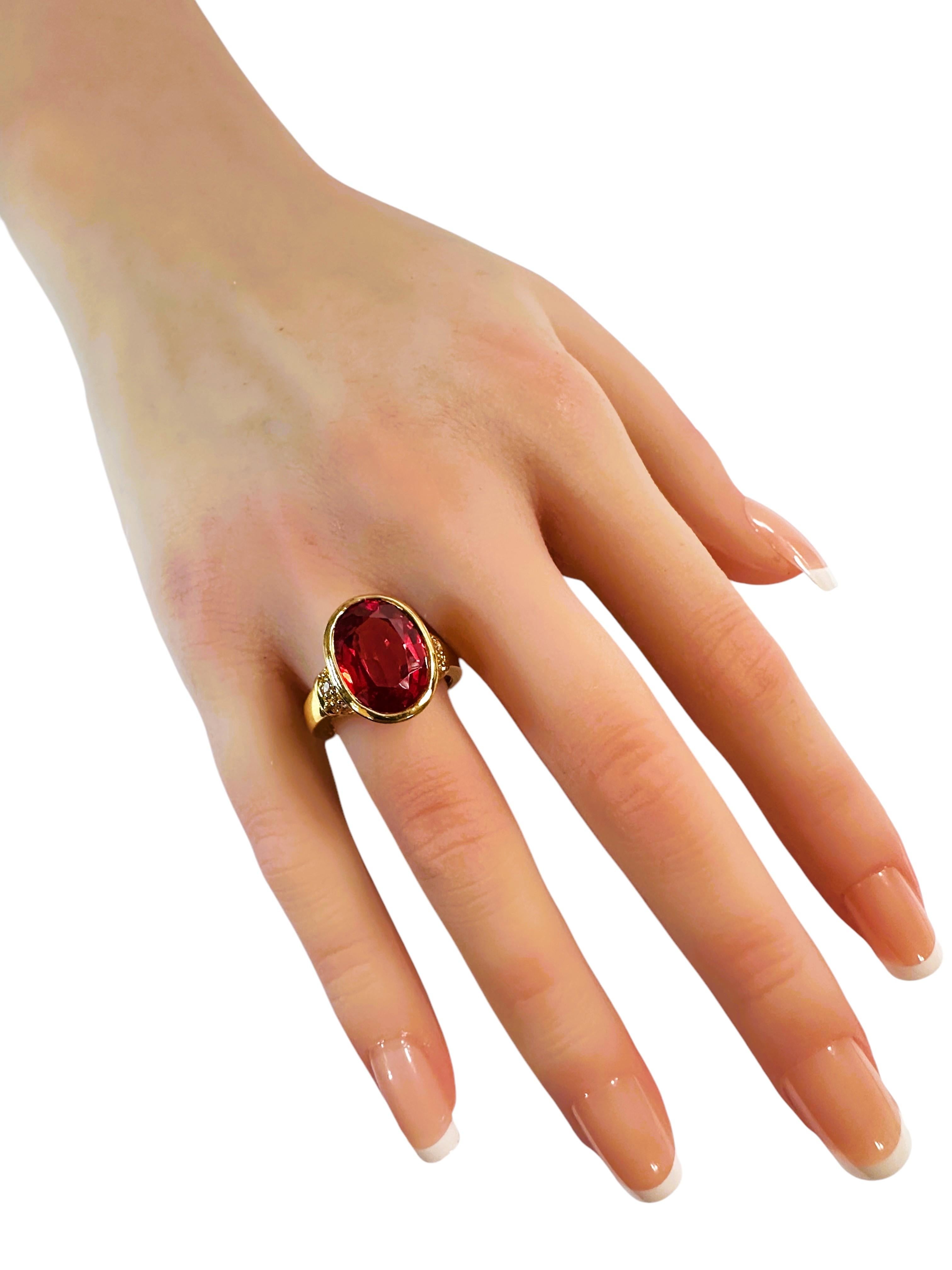 New 3.4 Carat Orange Sapphire & Diamond Cut White Sapphire YGold PLSterling Ring 2