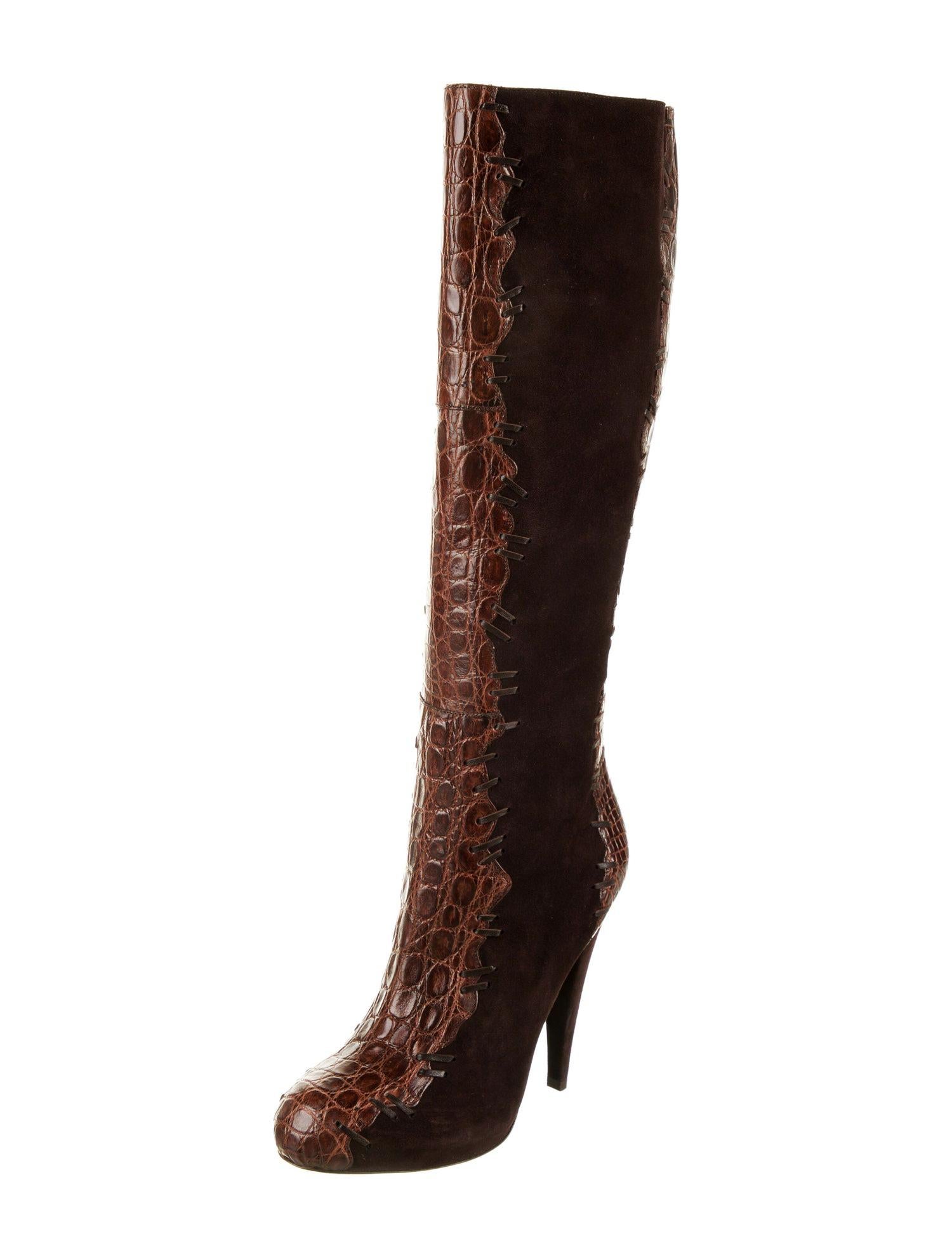 brown crocodile boots