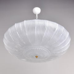 New 36” Diameter Italian Flush Mount Fixture with Murano Glass Panels