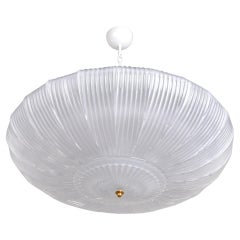 New 36” Diameter Italian Flush Mount Fixture with Murano Glass Panels
