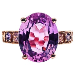 New 3.80 Carat Utra Pink Sapphire & Diamond Cut Sapphire R old PL Sterling Ring