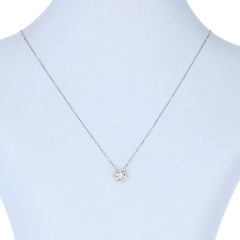 Metal Content: Guaranteed 14k Gold as stamped

Stone Information: 
Natural Diamonds  
Clarity: SI1 - SI2 
Color: H - I  
Cut: Round Brilliant
Total Carats: 0.38ctw 

Pendant: 5/16