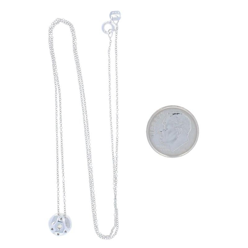Women's .38 Carat Round Brilliant Diamond Pendant Necklace, 14 Karat White Gold Halo