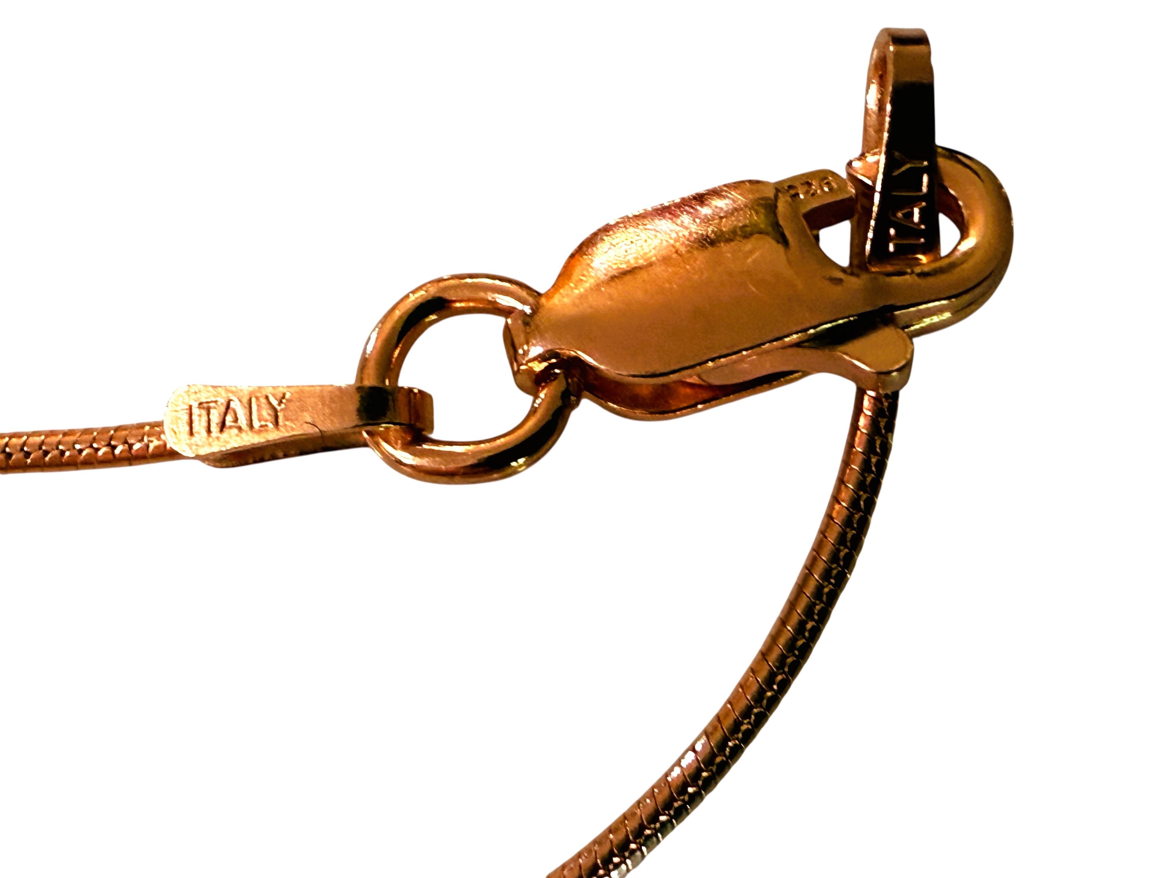 Neu 4,10 Karat Rose Pink & Light Pink Saphir Rose Gold PL Sterling Halskette im Zustand „Neu“ im Angebot in Eagan, MN