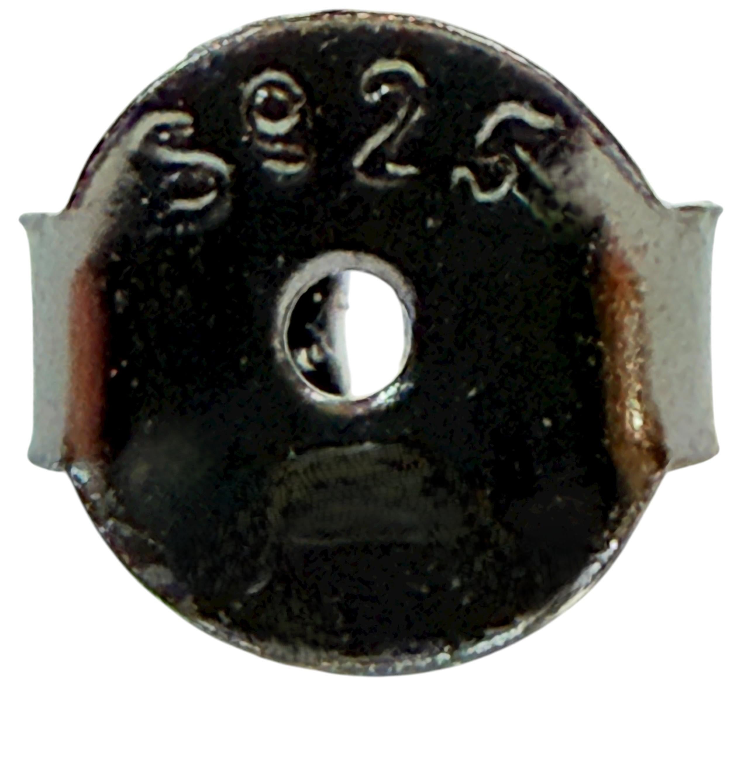 Neue 4,14 Karat Saphir & Diamantschliff Topas Oxi-Schwarz Sterling Silber Ohrringe im Zustand „Hervorragend“ in Eagan, MN