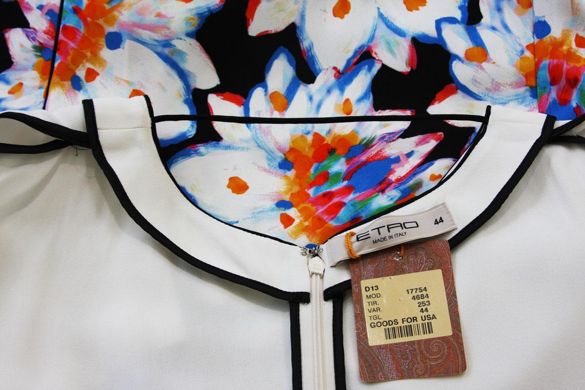 New $4440 ETRO Runway Cold Shoulder Print Floral Stretch Dress It 44 - US 8/10 For Sale 2