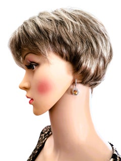 New 4.65 Yellow Sapphire & Sterling Earrings Diamond Cut Sapphire Earrings