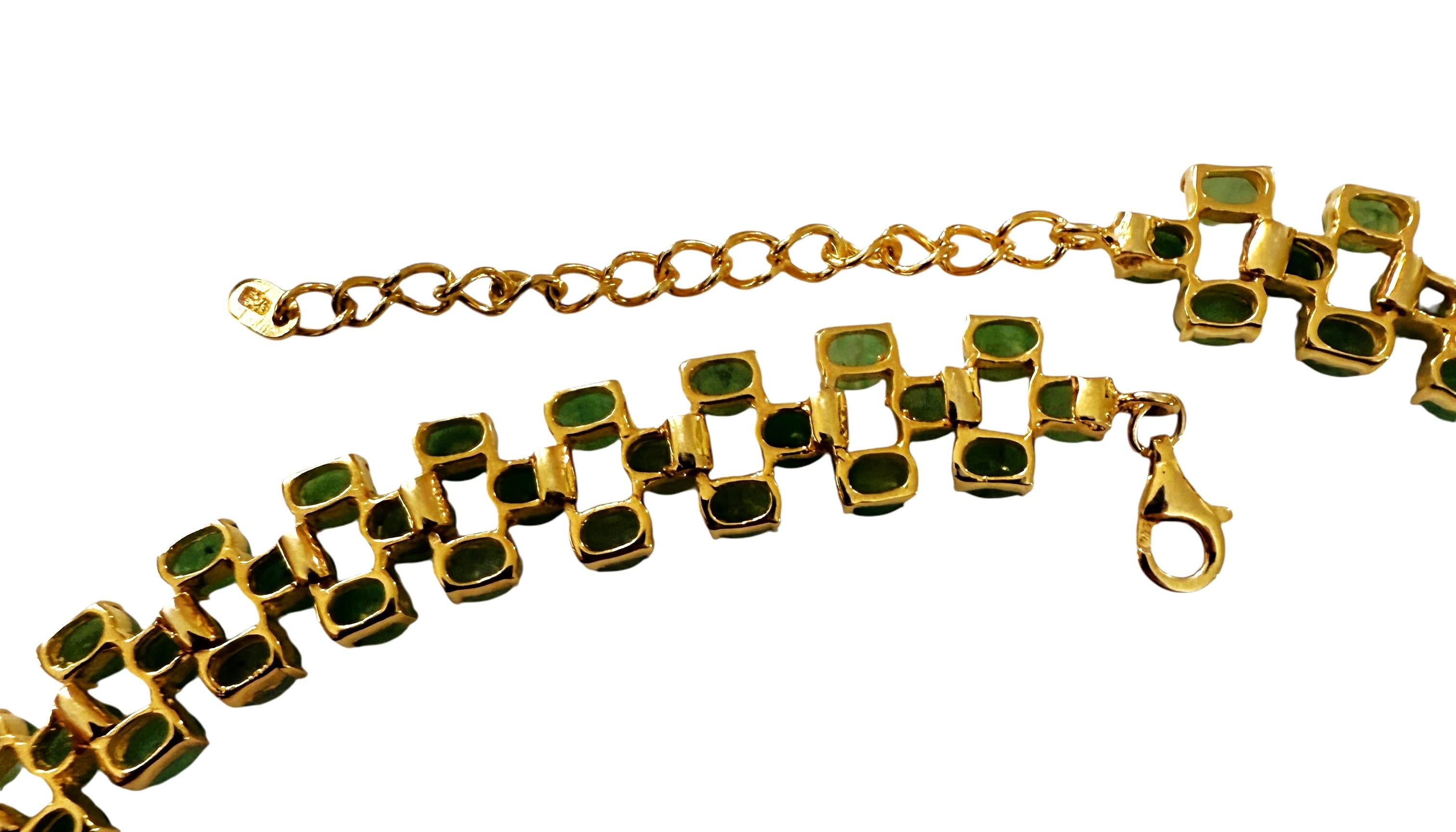New 47,7 Carat Emerald & 2,54 Carat Ruby Y Gold PL Sterling Silver Necklace in vendita 3