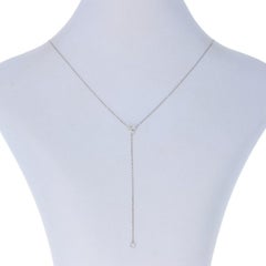 .48 Carat Round Brilliant Diamond Necklace 14 Karat White Gold Adjustable Lariat