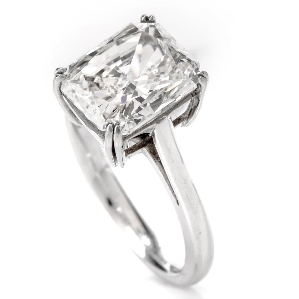 Looking to propose or for a way to say I Love You, LOOK NO FURTHER!!!

Dazzle the love of your life with this mesmerizing

5.03 carat, GIA certified, rectangular Radiant shaped Diamond solitaire.

The high quality and color of this diamond is sure