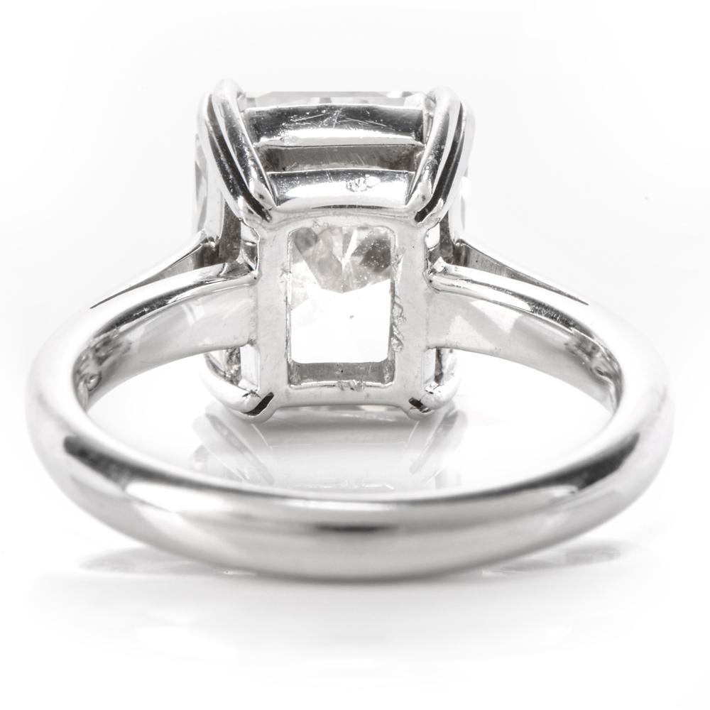 5.03 Carat G-VVS1 Radiant Cut GIA Certified Diamond Platinum Engagement Ring 1
