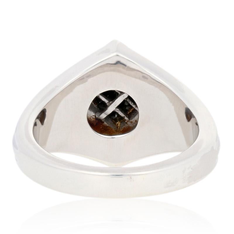 For Sale:  New .50ctw Princess Cut Composite Diamond Ring, Silver Black & White Halo 5