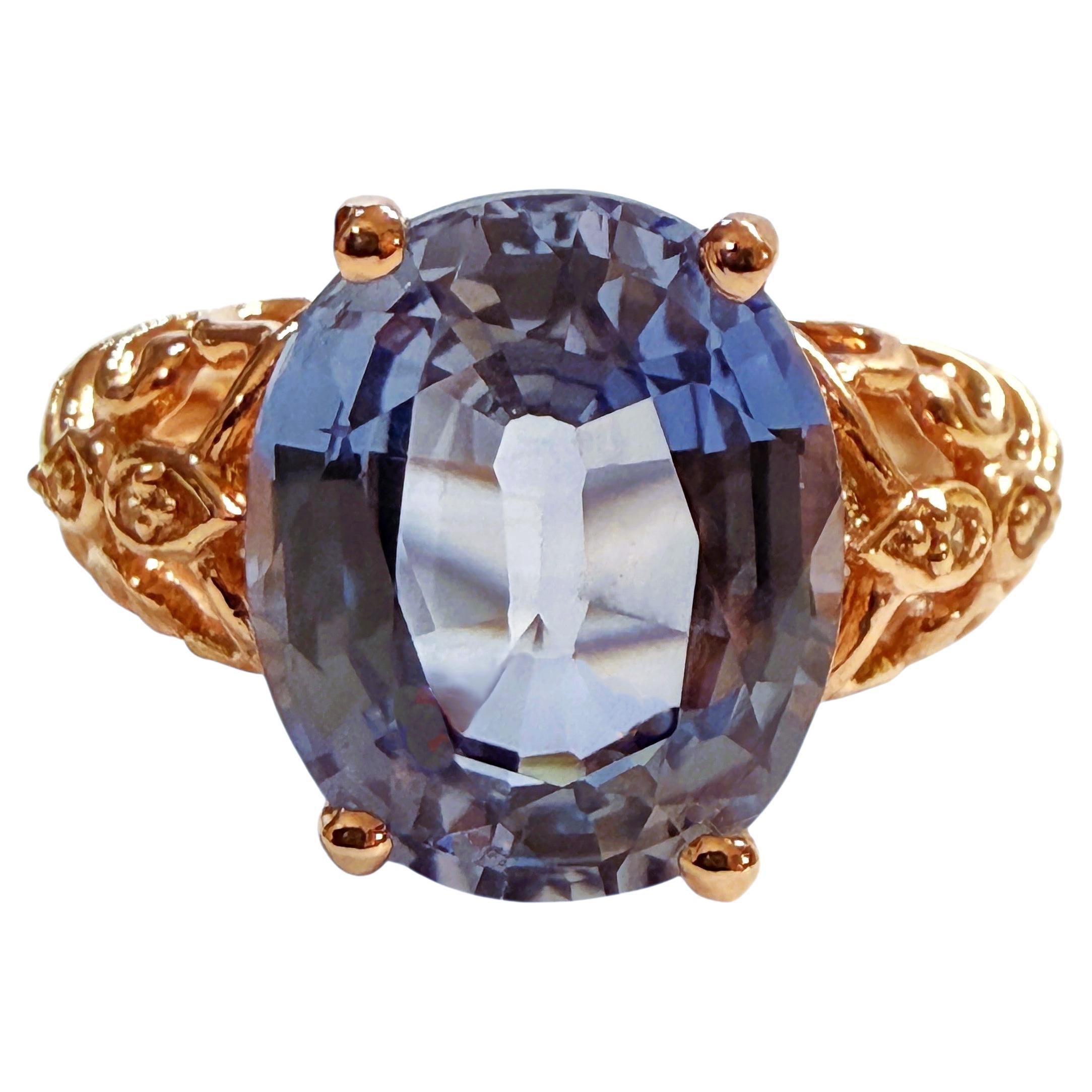 Neu 5.20 Karat Kornblumenblauer Saphir 
Diamantschliff Saphir Sterling Ring