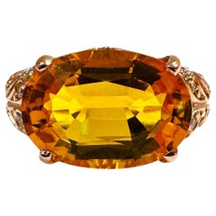 New 5.5 Carat Gold Yellow Sapphire 
Diamond Cut Sapphire RGold Sterling Ring