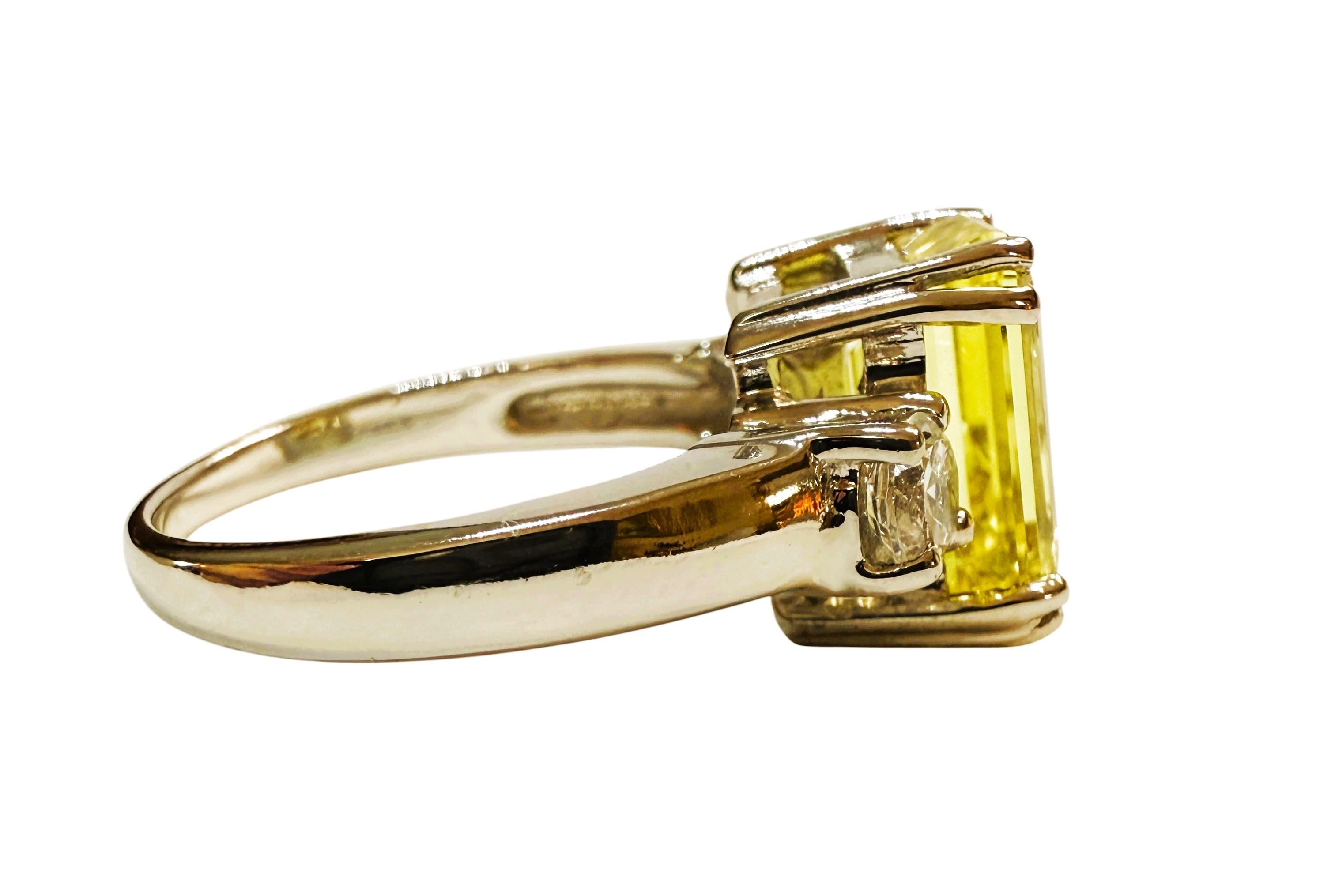 Neu 5,50 Karat Zitronengelber Saphir Diamantschliff Saphir Sterling Silber Ring im Zustand „Neu“ in Eagan, MN