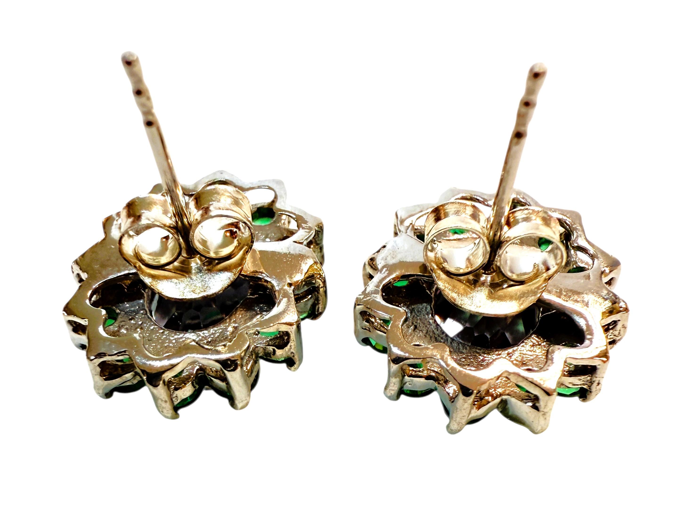 Neue 5,65 Karat Farbwechsel Saphir & Diamantschliff Saphir Sterling Ohrringe (Art déco) im Angebot