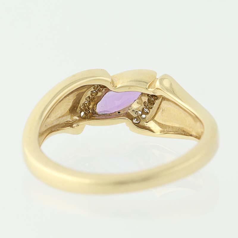 .56 Carat Marquise Cut Amethyst, Opal, and Diamond Kabana Ring, 14 Karat Gold 1