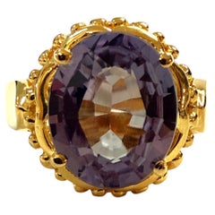 Nueva Alejandrita de 5,70 quilates que cambia de color Anillo de oro de 24k PL de ley Talla 6 Nueva Alejandrita de 5,70 quilates que cambia de color Anillo de oro de 24k PL de ley Talla 6