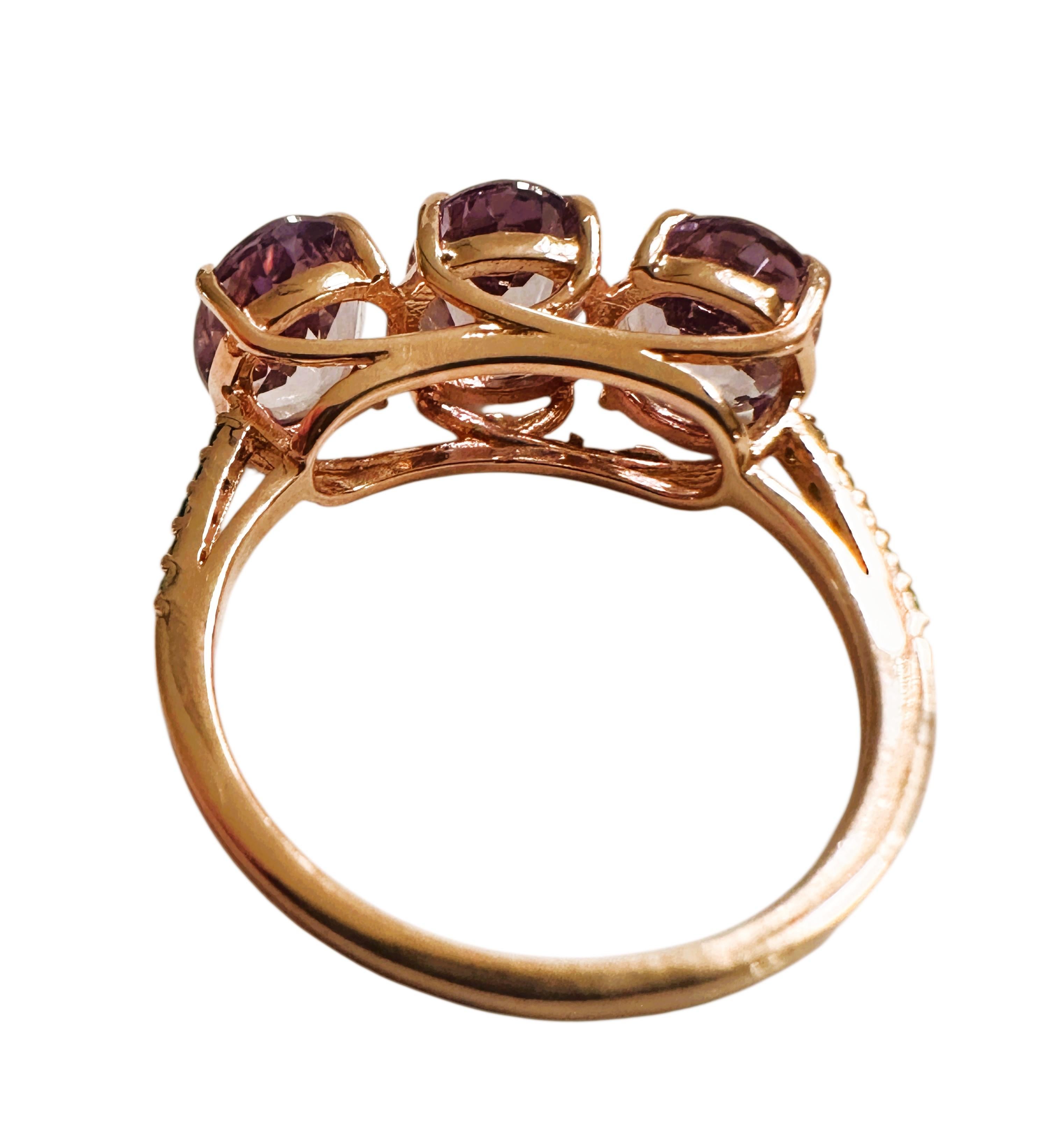 New 5.75 Carat Alexandrite & Diamond Cut Tsavorite R Gold PL Sterling Ring Corte oval en venta
