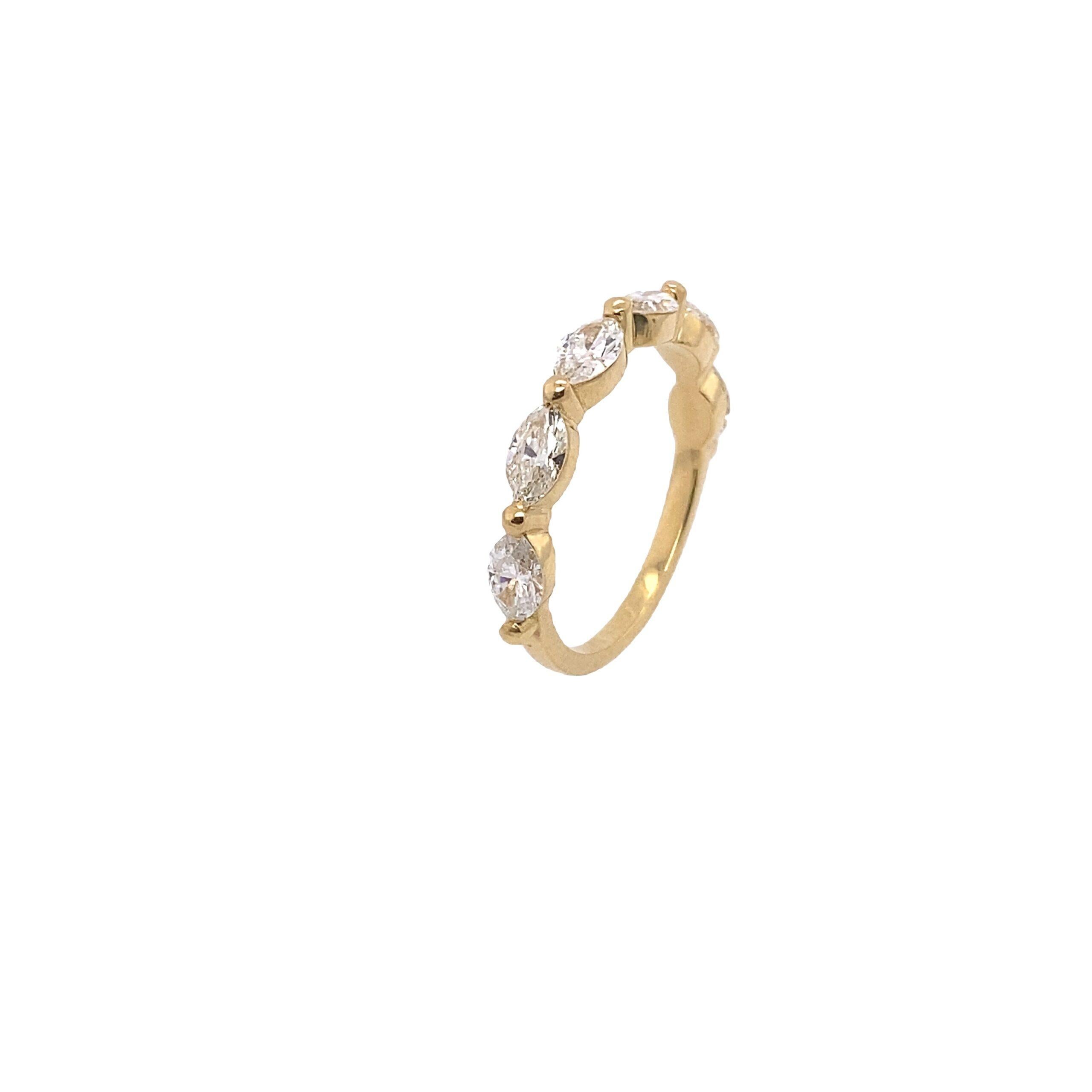 New 6 Stone Oval Diamonds Eternity/Wedding Ring, 1.14ct I/J VS2 Purity Set in 18ct Yellow Gold Made by Jewellery Cave.

Additional Information:
Total Diamond Weight: 1.14ct
Diamond Colour: J
Diamond Clarity: VS
Width of Band: 1.86mm
Width of Head: